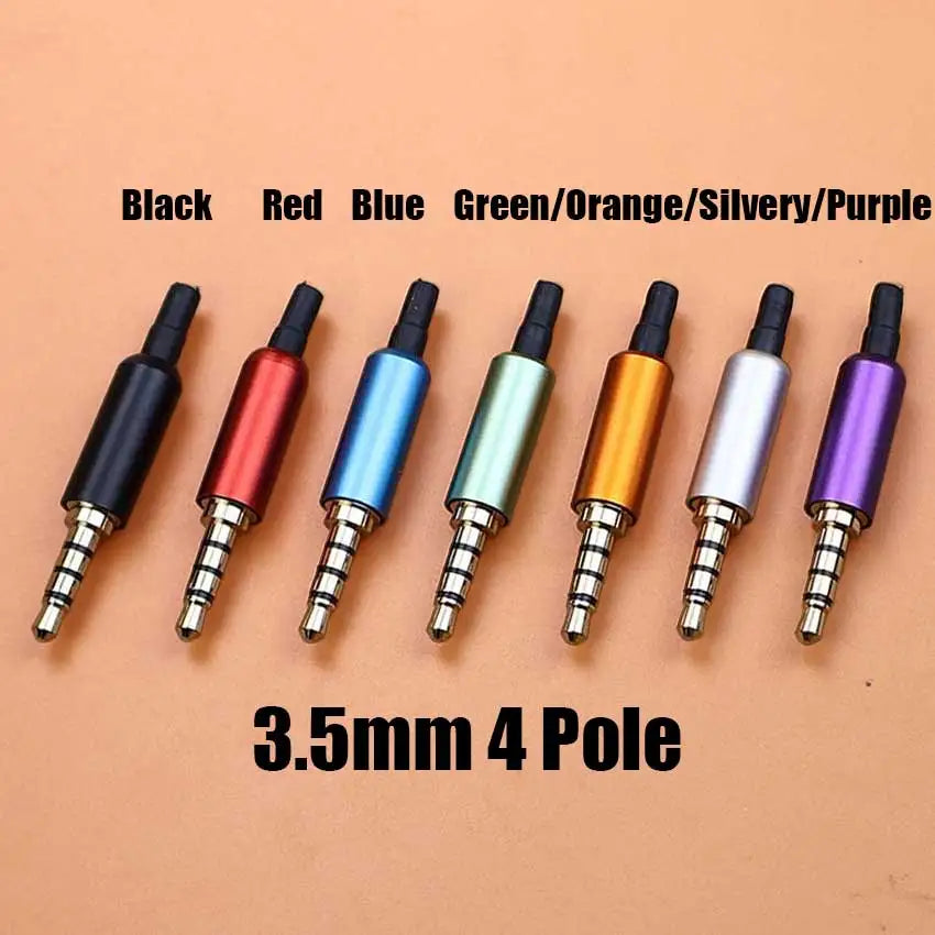 1pcs 3.5mm Mono Stereo Headphone Plug DIY 2 3 4 Pole Male Audio Adapter 3.5 Speaker Earphone Jack AUX Solder Wire Connector