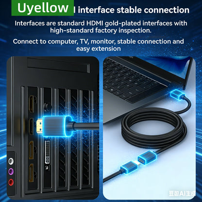 Uyellow 4K 60Hz HDR HDMI 2.0 Extension Cable(Male to Female)-High-Speed HDMI Extension Cord for PS5,Xbox Series X/S,PC,Monitor