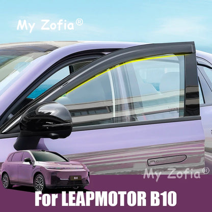 Window Visor For Leapmotor B10 2025 2026 Car Weathershield Sun Rain Deflector Guard Window Vent Awning Eyebrow Cover Accessories