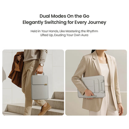 NILLKIN Portable Leather Laptop Sleeve Case Bag for Macbook Air 13 14 15 16 inch M4 M3 M2 Mac Book Pro Adjustable Stand Cover