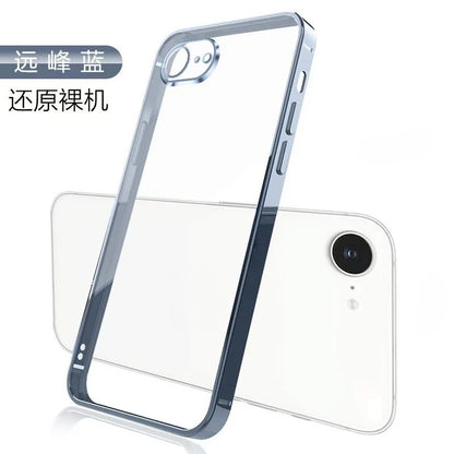 Case For IPhone 17E 16E Simple Transparent Frosted Electroplated Frame Ultra-thin Silicone Cover For 17e 16e Shockproof Funda