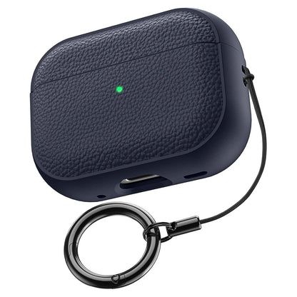 For AirPods 5/4/Pro 3 Leather Pattern TPU Earphone Accessories Full Protective Case with Keychain for AirPods 5/4/Pro 3/Pro 2