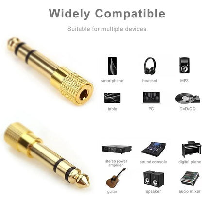 1PC Speaker Connector 6.35mm Male to 3.5mm Female Audio Connector 3.5 Jack Aux Cable for Speaker Guitar Jack