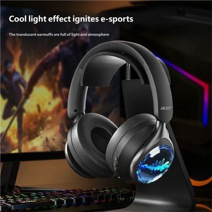 Acer Wireless Bluetooth 6.0 Headphones RGB Cool Lighting Foldable Over-Ear Headphones Stereo Effects for Travel Home Office
