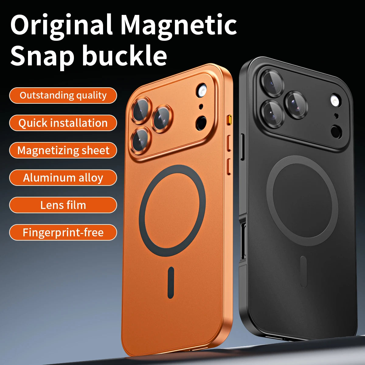 Luxurious Aluminium Magnetic Phone Case For iPhone 12 13 14 15 16 17 18 Pro Max Plus Air Lens Glass Protective Metal Phone Cover