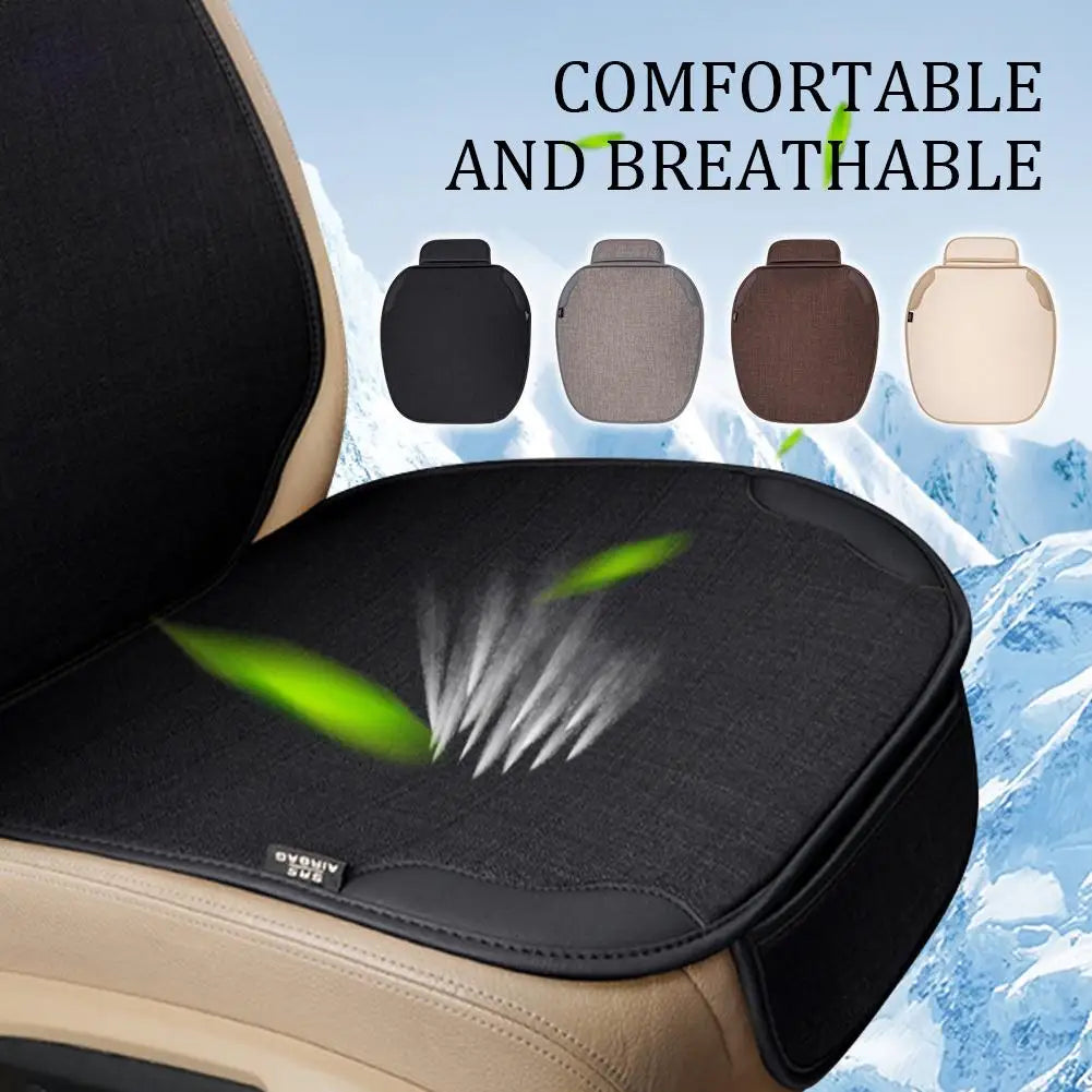 Car Breathable Flax Seat Cover Universal Front Seat Anti Dust Anti Scratch Protector Cushion Covers For Car Interior Accessories