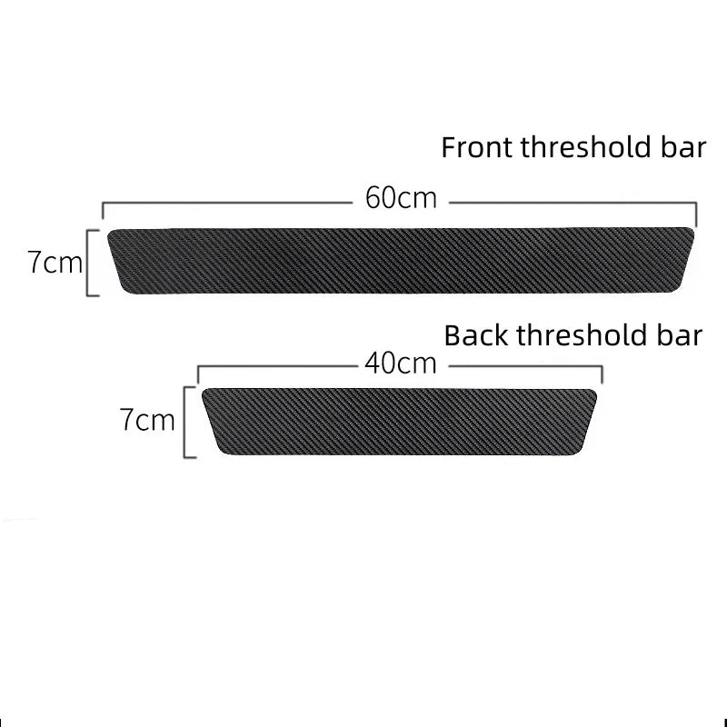 4pcs Thick Car Door Plate Protective Stickers Carbon FiberLeather Car Sticker Sill Scuff Cover Anti Scratch Decal