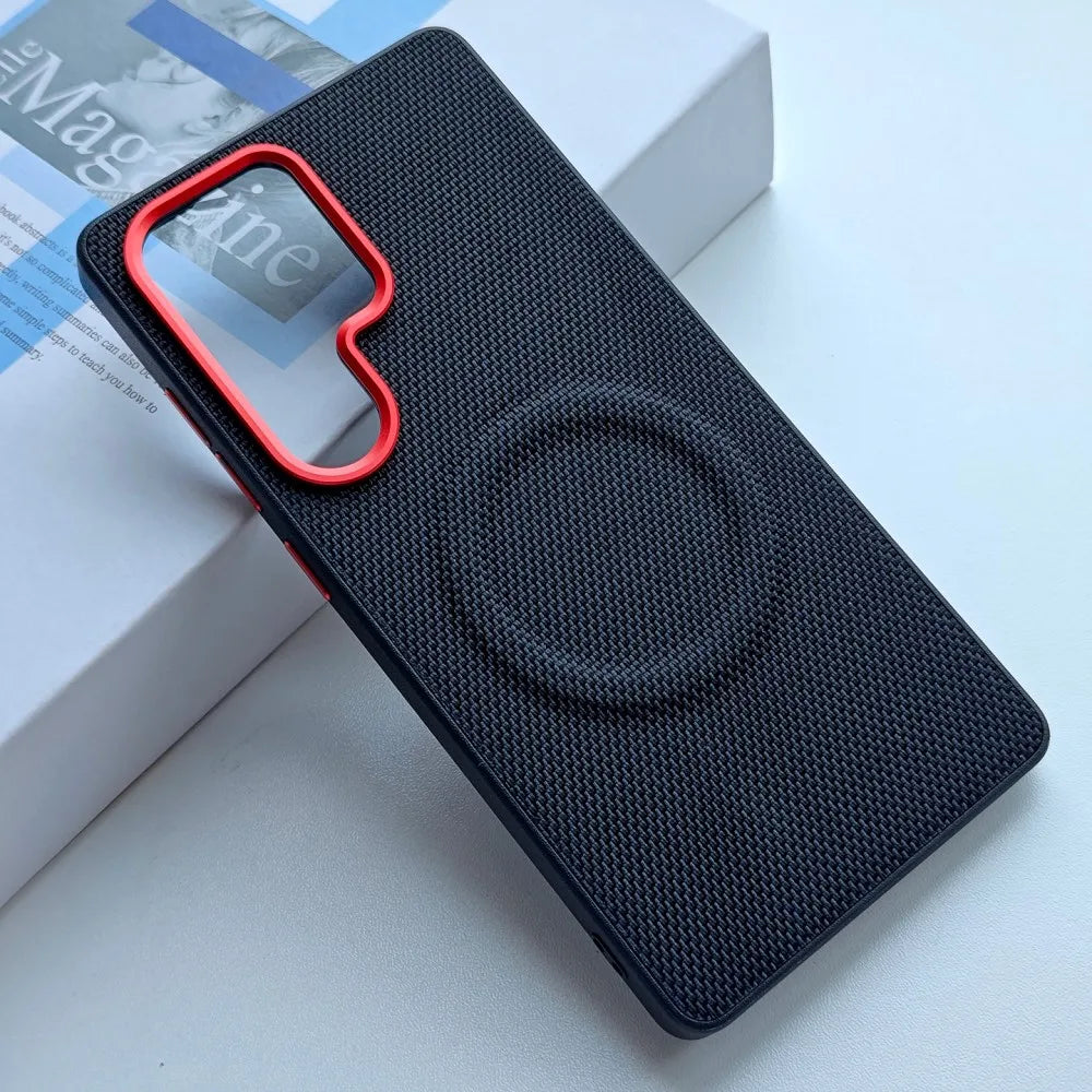 For Samsung Galaxy S26 Ultra S26 S25 Plus A57 A37 Phone Case Hard PU Leather Magnetic Wireless Charging Protective Back Cover