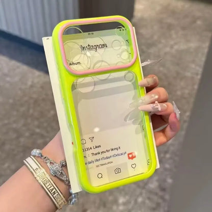 Luxury Candy Color Contrast Transparent Case For iPhone 17 16 15 Pro Max 14 Plus 11 12 13 Clear Ultra Slim Shockproof Ins Cover
