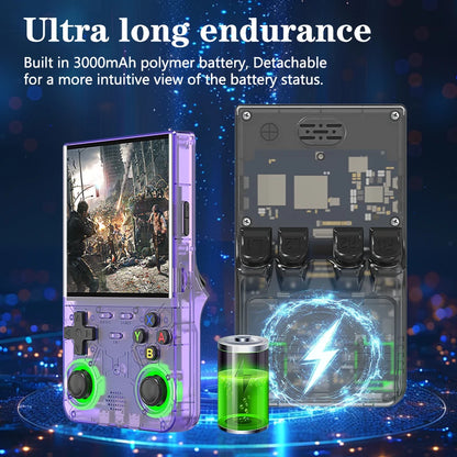R36 Ultra Console Portable Retro Game 4‘’ IPS Screen Handheld Game Players Emulator Pocket Video Player 64G/128G