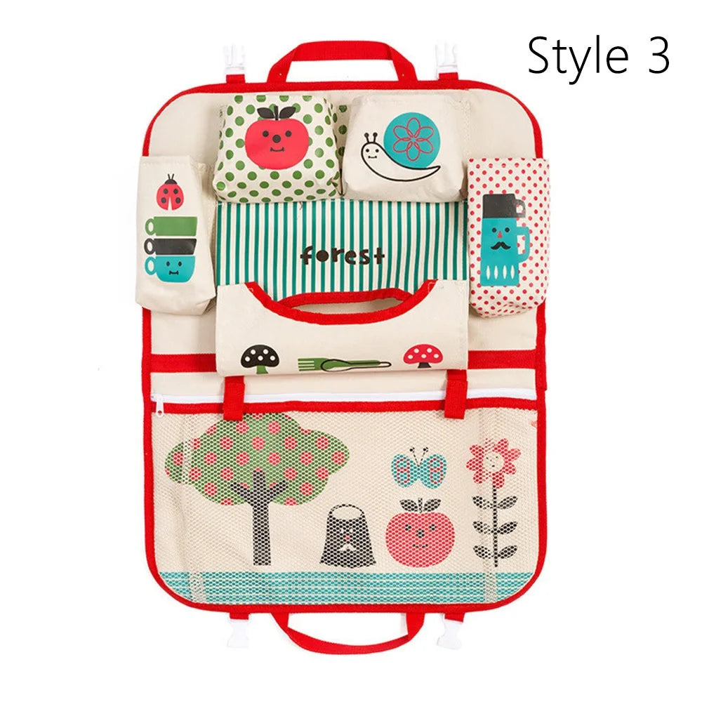 1Pcs New Large Capacity Car Seat Back Storage Bag Cartoon Multi-functional Seat Organizer Seat Hanging Bag Baby Kids Toys