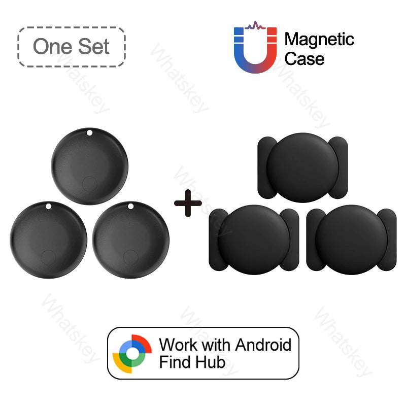 1-4PCS Mini GPS Locator Android Anti-Lost Alarm Google Find Hub Wallet Key Smart Tag with Strong Magnetic Suction Silicone Shell