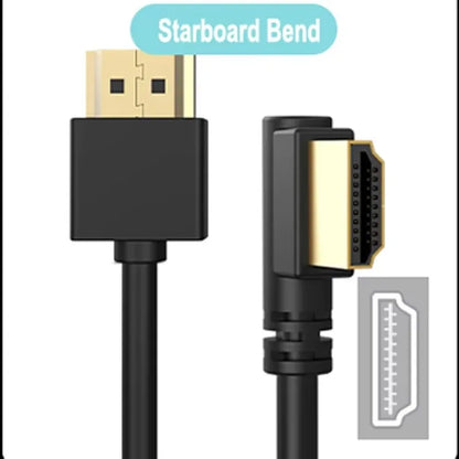 90 Degree HDMI 2.0 Cable - Graphene Enhanced for Space-Saving Installations | 4K, 3D & High Refresh Rate Aux Cable  Hdmi Cable
