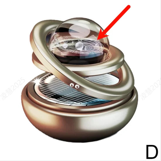 Solar Powered Rotation Solar Aromatherapy Car Air Freshener Suspended Planet Fragrance Auto Aroma Diffuser Car Ornaments