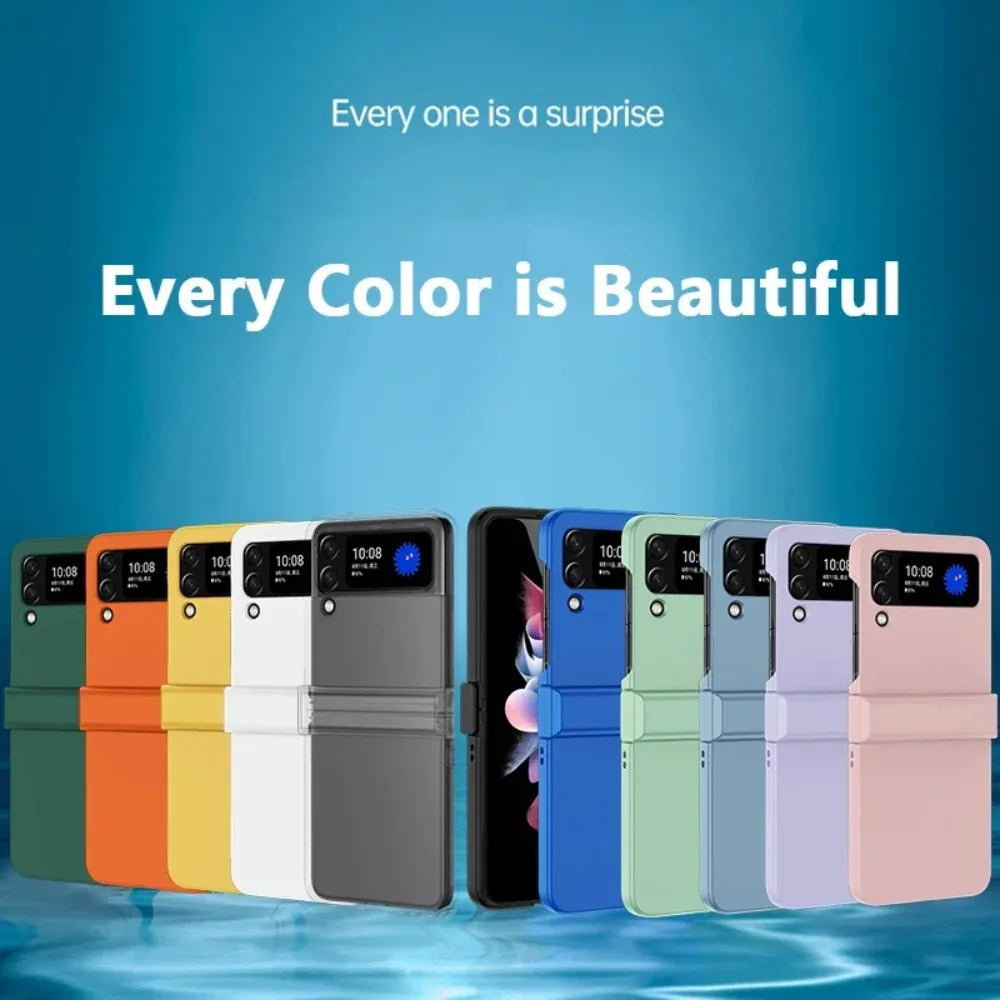 Luxury Ultra Slim Hard Folding Phone Case for Samsung Galaxy Z Flip 8 7 FE 6 5 4 3 Shockproof Foldable Skin Feel Protector Cover
