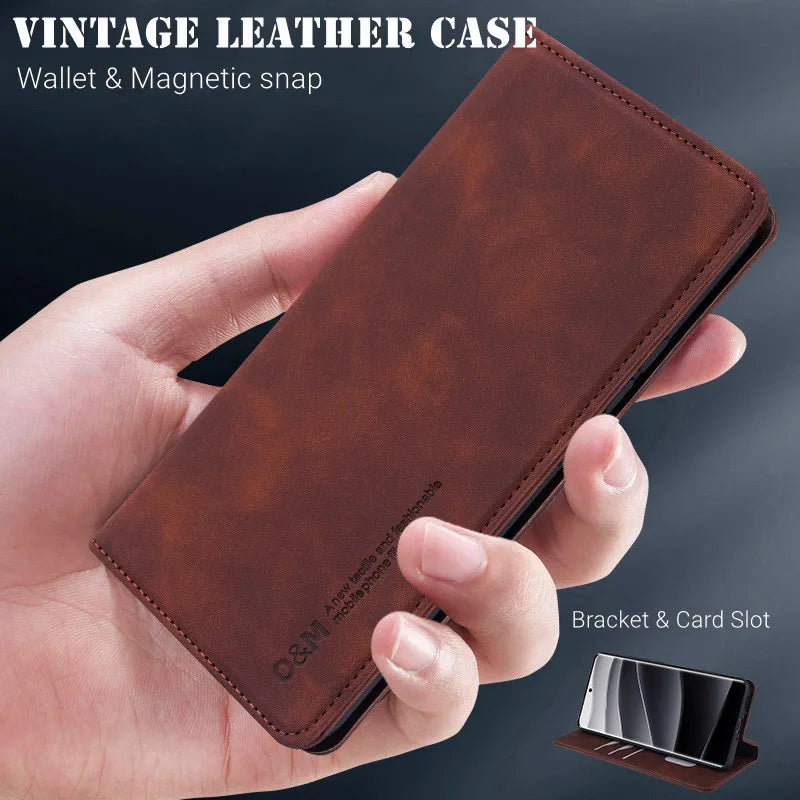 Leather Case For Samsung Galaxy A54 A15 A35 A55 A16 A36 A56 A17 S22 S23 S24 FE S25 Plus S26 Ultra Flip Wallet Cover Card Slot