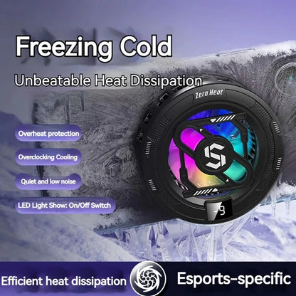 K52 AI Mobile Cooler Magnetic Back-clip Ice Cooling Radiator Digital Display RGB Light Gaming Cooler Temperature Control