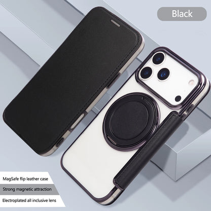 360 Rotating Bracket Magnetic Leather Case for IPhone 17 Pro Max 16 Plus 15 14 Shockproof Comfortable Grip RFID Bag Book Cover