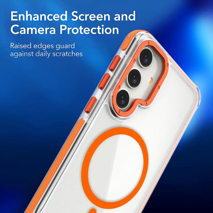 Magnetic Clear Case for Samsung Galaxy A57 A37 A56 A55 A54 A53 A36 A35 A26 A16 A17 A07 A06 4G 5G Metal Lens For MagSafe Cover