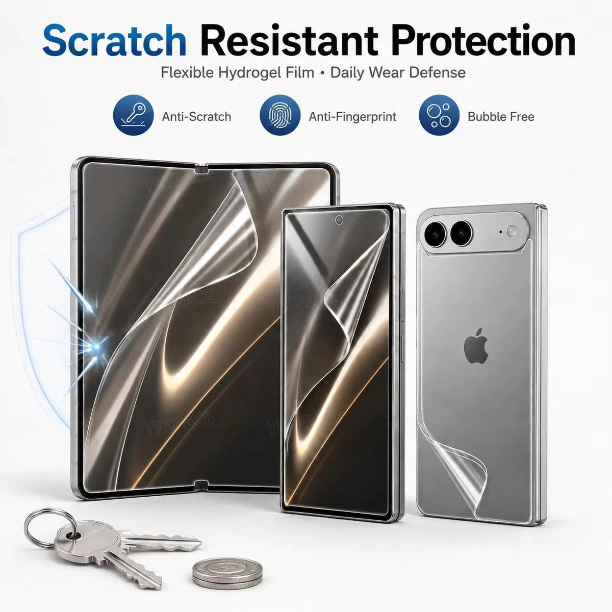 Matte Frosted HD Clear Hydrogel Film For iPhone Duo 7.6" Inner External Front Back Soft TPU Screen Protector Anti Fingerprint