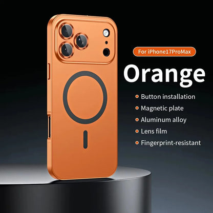 Luxurious Aluminium Magnetic Phone Case For iPhone 12 13 14 15 16 17 18 Pro Max Plus Air Lens Glass Protective Metal Phone Cover