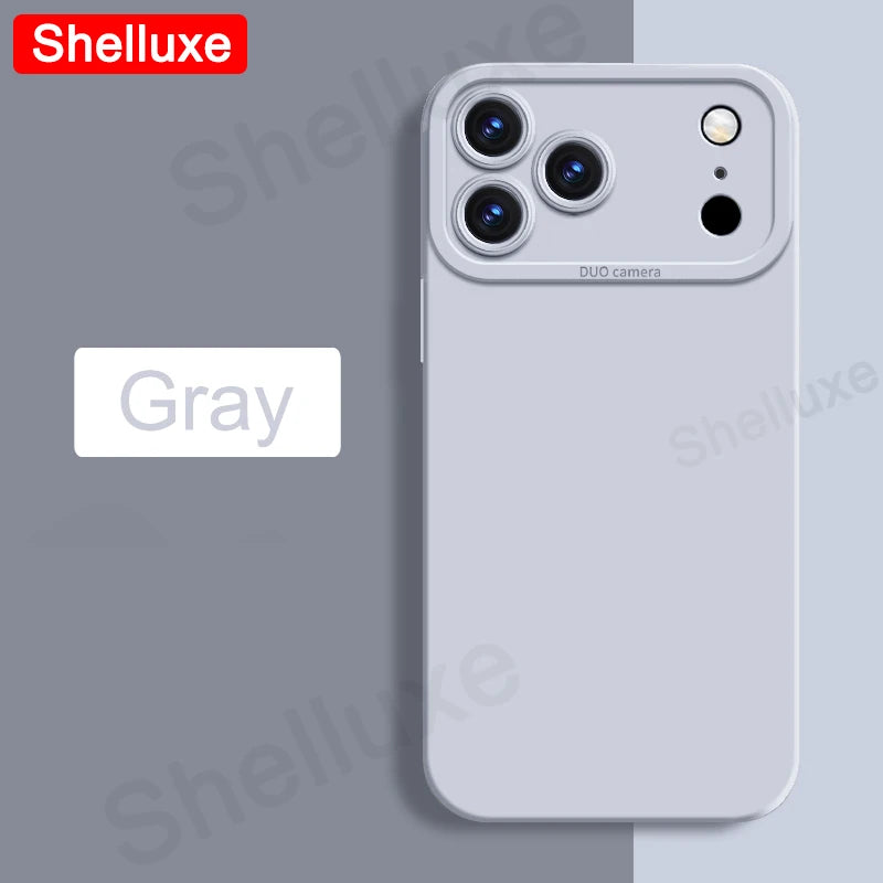 Silky Feel Liquid Silicone Soft Case Shelluxe For iPhone 17 17e 16 16e 15 14 13 Pro Max iPhone17 Air iPhone16 Plus Phone Cases