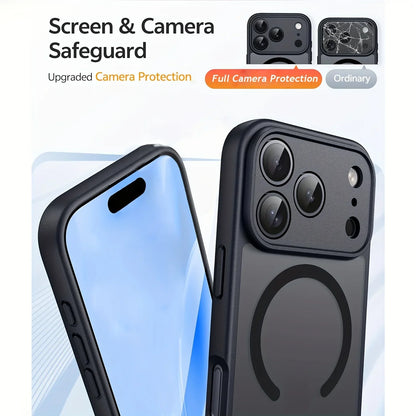 Original Case For iPhone 17 Air 16 15 14 13 12 17 Pro Max Plus For Magsafe Magnetic Wireless Charge Lens Protector Matte Cover