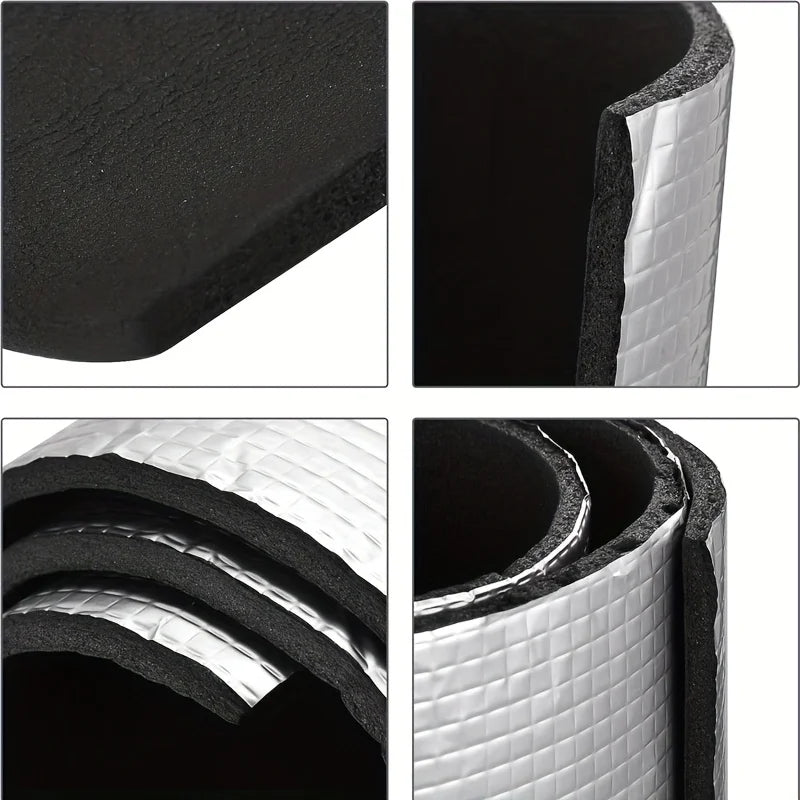 Self-Adhesive Aluminum Foil Insulation Roll Heatproof Soundproof and Noise Reduction for Car RV Foam Floor Roof Pipe Insulation