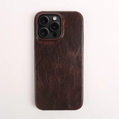 Business Genuine Leather Case for iPhone 16 Pro Max 14 13ProMax 12 11 Magnetic Magsafe Premium Cowhide Phone Cover Back Coque