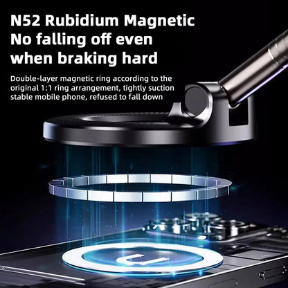 Rotating Folding Magnetic Phone Holder Vacuum Suction Mag Stand for Car Navigation Gym Kitchen - Universal GPS Streaming Bracket