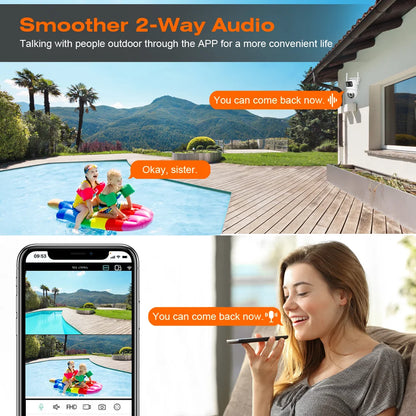 Outdoor Wireless Security IP Camera 4K 8MP HD Dual Lens External Wifi PTZ Camera Auto Tracking Street Surveillance Camera iCsee