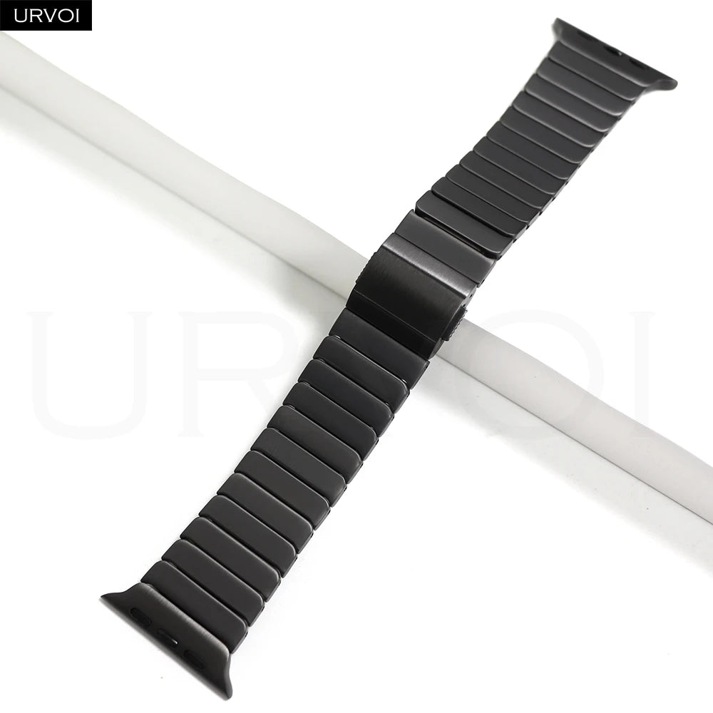URVOI Titanium link bracelet for Apple Watch Ultra 3 2 Series 11 10 9 8 7 SE magnetic buckle strap wristband 45 49mm