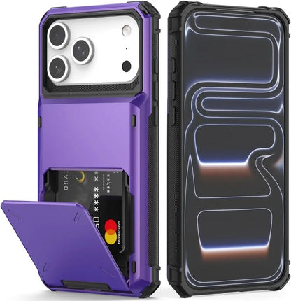 Case For iPhone 17 Pro Max 16 15 Pro Max 14 13 12 11 Heavy Duty Wallet Hidden Flip Slot Protective Hard Back Covers Coque Fundas