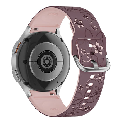 Silicone Band for Samsung Galaxy Watch 7 6 5 4 FE/5Pro 45mm No Gaps Sport Correa Engraved Galaxy Watch6 Classic 43mm 47mm Strap