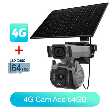LS VISION AOV AI Tracking Outdoor Surveillance Camera 12X Optical Zoom Cctv Camera 4G Cloud SIM Dual Screen  24/7 Video Record