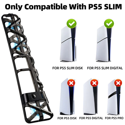 For PS5 Slim Accessories Cooling Fan with USB 3.0 Port Cooler For PlayStation 5 Slim Disc/Digital Console Cooling System