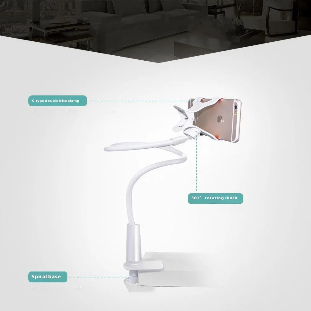 Lazy Bedside DesktopMobile Phone Clamp Bracket Flexible Long Arm Gooseneck Lazy Person Bracket With Handle Overhead Live Bracket