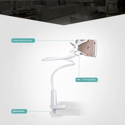 Lazy Bedside DesktopMobile Phone Clamp Bracket Flexible Long Arm Gooseneck Lazy Person Bracket With Handle Overhead Live Bracket