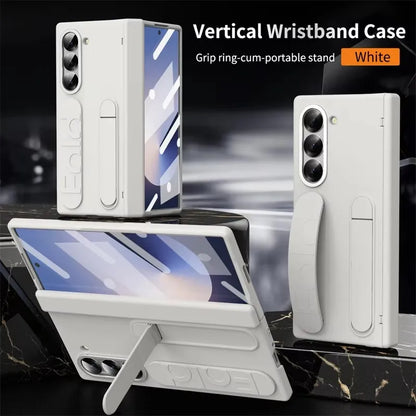 Wristband Holder Hinge Case For Samsung Galaxy Z Fold 8Ultra 8 7 6 5 4 3 5G With Pen Slot S Pen Screen Protector Film Protect