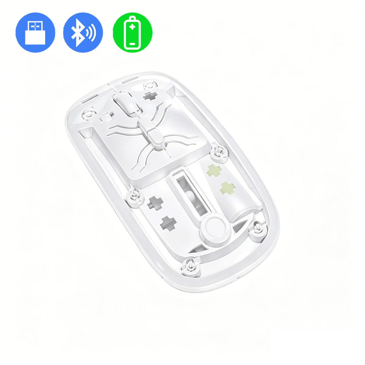 Transparent Bluetooth Wireless Mouse Dual Mode 2.4G Silent Mute Mouse Type-C Rechargeable 3 DPI Adjustable Office Mice for Game