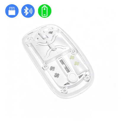 Transparent Bluetooth Wireless Mouse Dual Mode 2.4G Silent Mute Mouse Type-C Rechargeable 3 DPI Adjustable Office Mice for Game