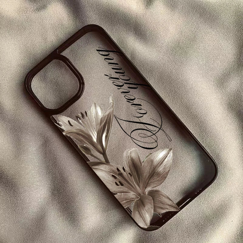 Shockproof Phone Case for iPhone 16 17 Pro Max 15 Pro 14 13 12 11 16E Air X XR XS 7 8 Plus SE Elegant Vintage Lily Floral Cover