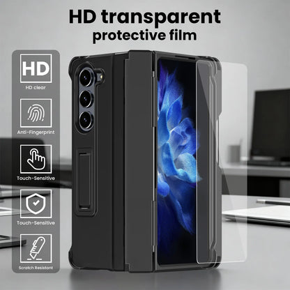 Suitable for Samsung Fold7/Fold6/Fold5/Fold4/Fold3 Stand, Stylus, Tempered Glass Full-Cover Protective Folding Phone Case