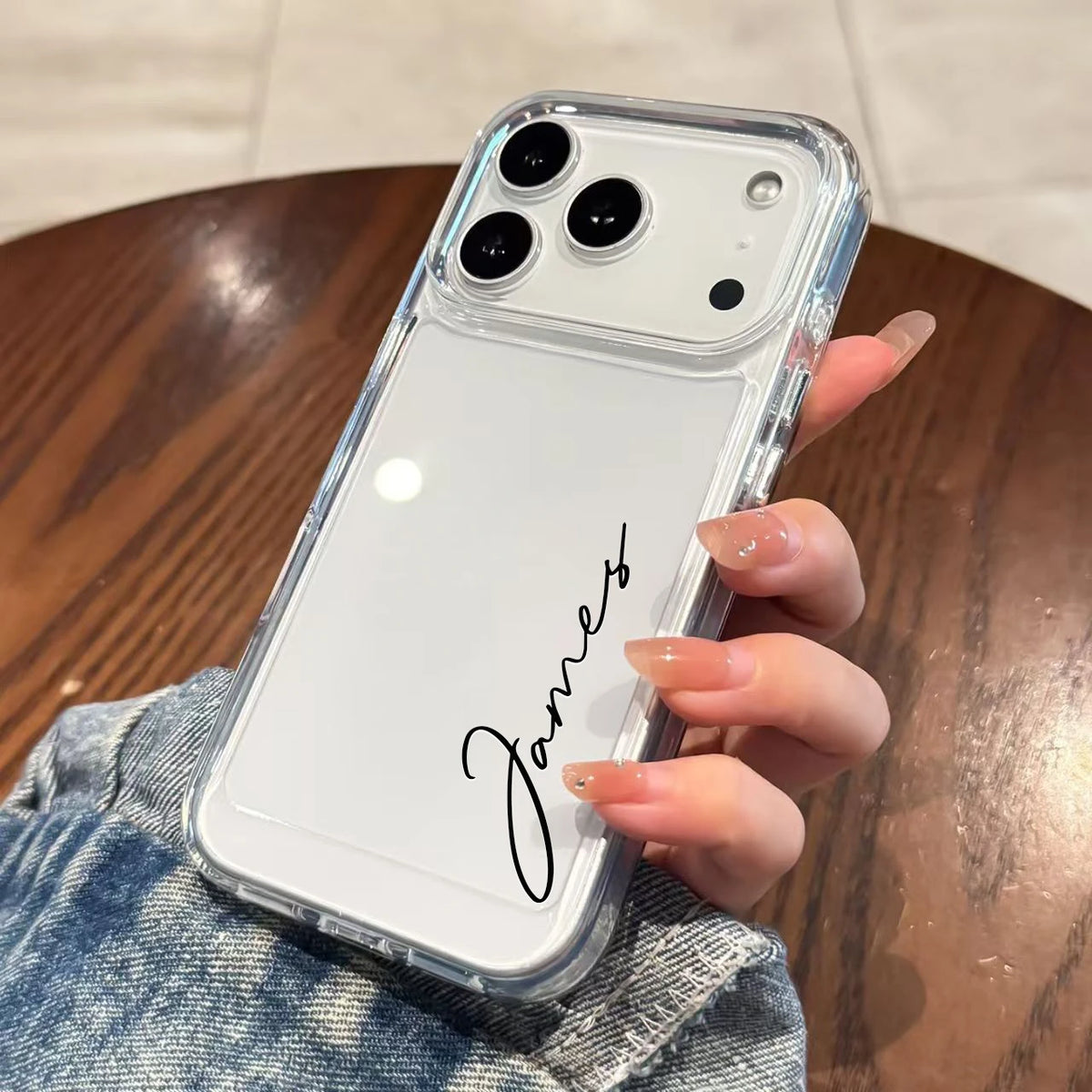 Personalized Customized Name DIY Case For IPhone 18 17 16 15 14 13 12 11 Pro Max Plus, Luxury Soft Clear TPU Shockproof Cover