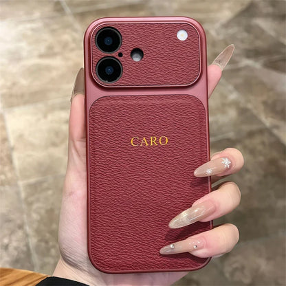 Personalise Gold Silver Initials Letter Leather Case For iPhone 15 14 13 17 Pro Max 14 16 Plus 17 Air Luxury Lens Protection Cas