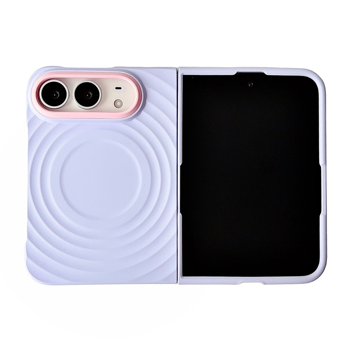 Case For Apple iPhone Duo For Foldable iPhone Duo For Magsafe With  Magnetic Ring Ripples Stand Luxury Silicone Ripples Cover