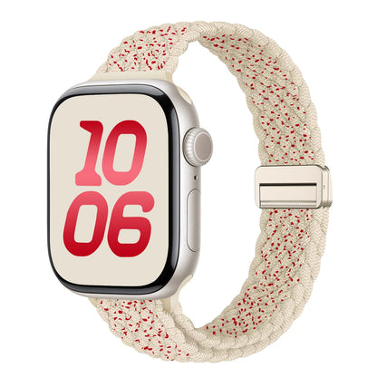 Braided Loop for Apple Watch 38 40 41 42 44 45 46 49mm for Woman Magnetic Nylon Elastic Replacement for Iwatch Series10 9 8 7 6
