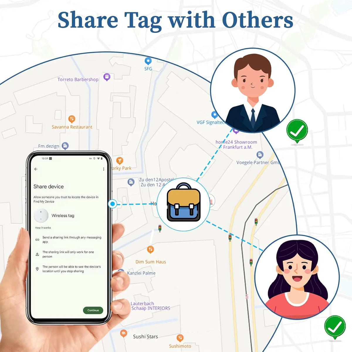 Bluetooth Tracker Tag for Android Key Finder Compatible with Google Find My Tracking Tag Item Finders for Keys,Luggage, Suitcase