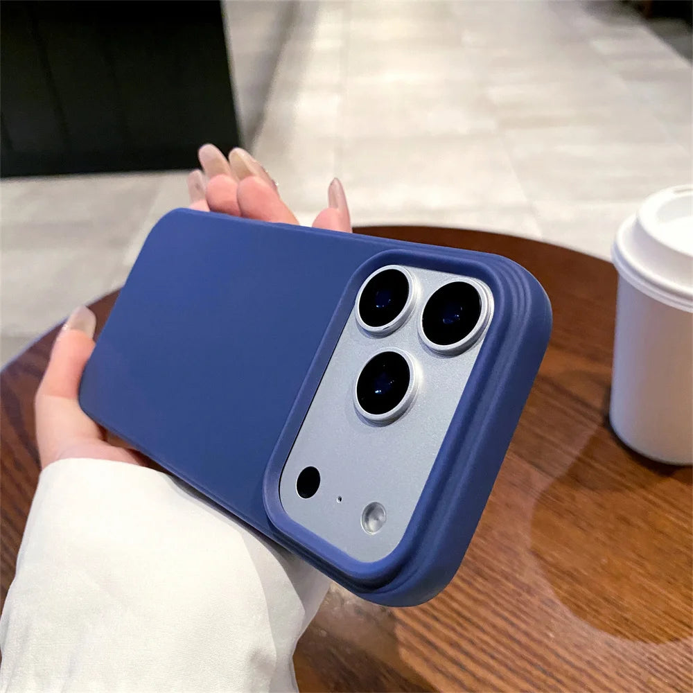Office Frosted Plain Phone Case for Apple IPhone 17 Air 16 Plus 15 14 13 12 Pro Max Silicone Soft Protective Back Cover