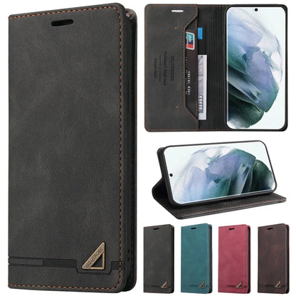 Wallet Anti-theft Brush With Card Slot Magnetic Flip Leather For Samsung Galaxy S24 Ultra S23 FE S22 Plus S21 S20 FE S10 S9 S8